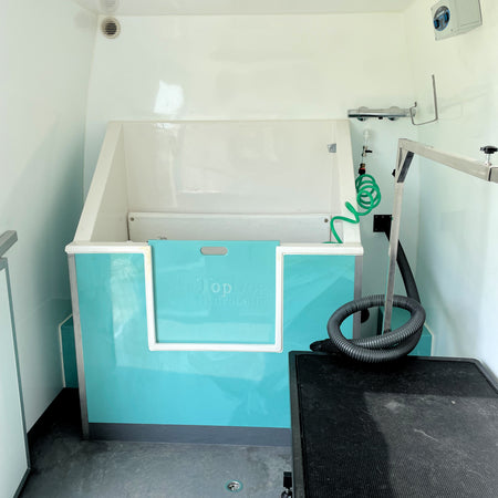 waterproof wall mobile dog grooming station with dog bath and hairdryer